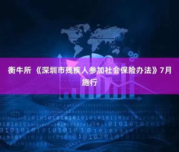 衡牛所 《深圳市残疾人参加社会保险办法》7月施行